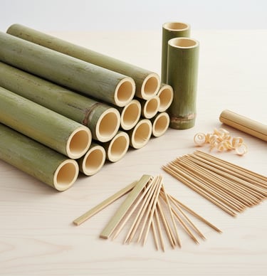 Pemilihan bahan bambu berkualitas untuk produksi Stickindo