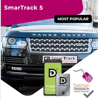 SmarTrack 5 Thatcham-approved GPS tracker fitted to Range Rover vehicle.