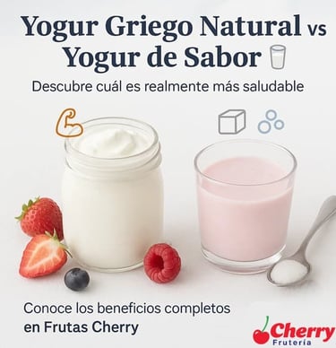 Vasos de yogur griego y de sabor
