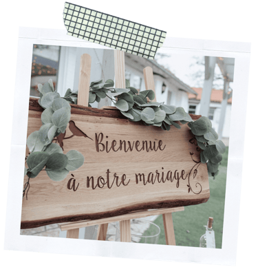 panneau de bienvenue mariage location - location objet mariage nantes - décoratrice mariage vendée