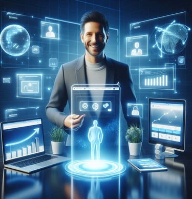 Una persona feliz descubriendo la importancia de las páginas web