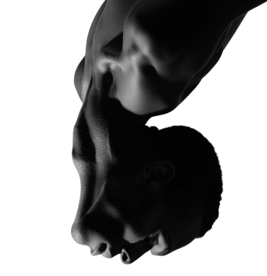 a man upside down with his neck exposed on home page of Brand Blinks Global 