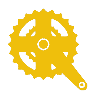 un dérailleur de vélo jaune