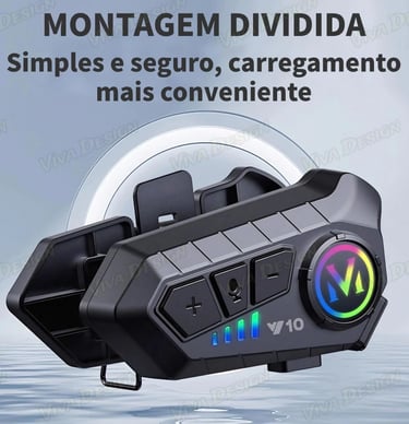 Fone bluetooth para moto RGB