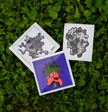 a variety of sticker with a different characters and designs