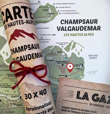 Carte rouleau gazette Champsaur Valgaudemar Zéro Cinq Design