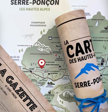 Carte rouleau gazette Serre-Ponçon Zéro Cinq Design