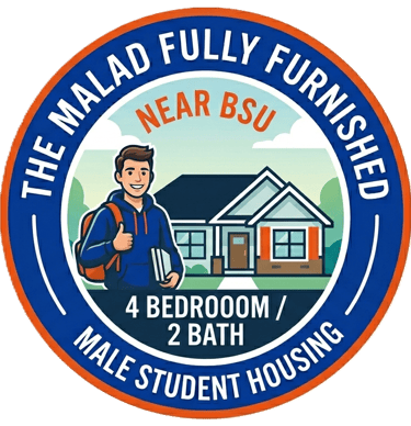 Logo for The Malad House: fully furnished 4-bedroom, 2-bath male student housing near the Boise State BSU campus.