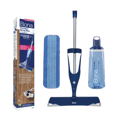 a box of bona bona mop with a cleaning mop