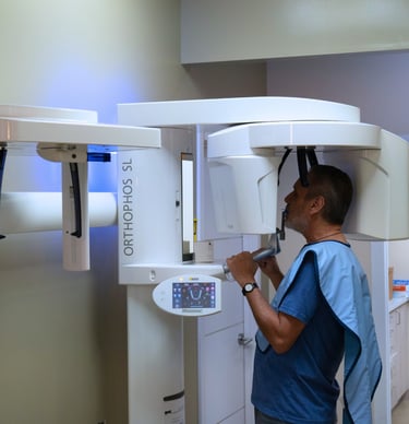 ental X-ray imaging performed in a modern dental office in New York