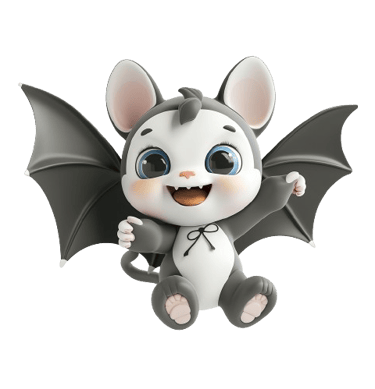 a cute anime bat smiling-funclass.app
