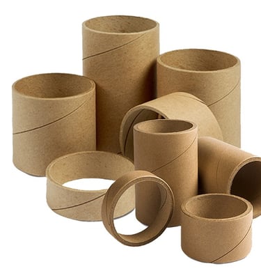 a group of industrial paper rolls