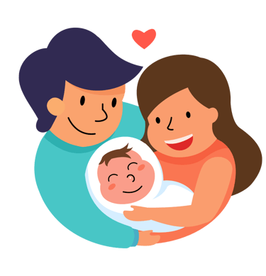 couple qui tient un bébé dans leurs bras
