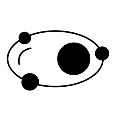 Icon of a solar system on an AI strategy and AI tools website