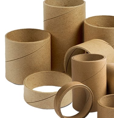 a group of industrial paper rolls