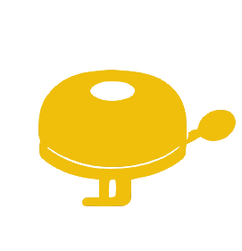 sonnette de vélo jaune