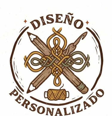 Logotipo artesanal representando al diseño personalizado con lápices entrelazados