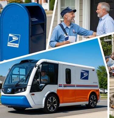 a collage of photos of a mailbox and a mailbox