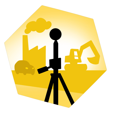 Logo de mesure acoustique pour le bruit des transports, de l'industrie et de chantier