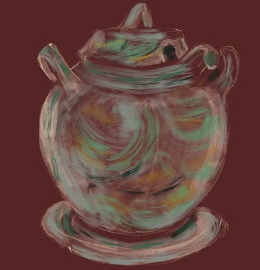 Digital drawing - Alan Caiger Smith pot