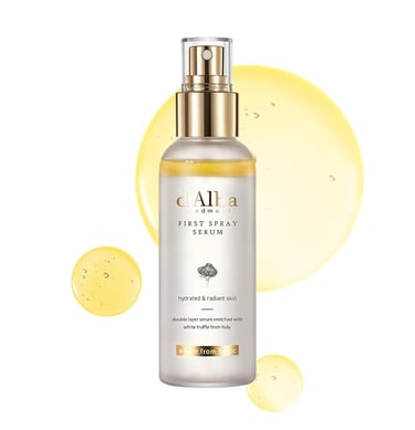 a bottle of an anti - aging product with a yellow and white background
