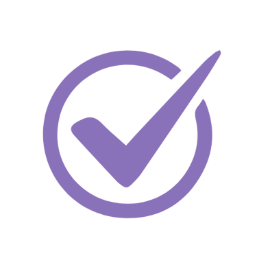 purple checkmark