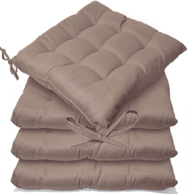 a stack of four cushions with ties tied to them