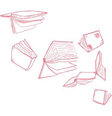 Motif décoratif livres - Wendy Baqué, chroniqueuse littéraire.