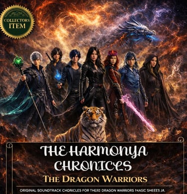 Third Album Cover - The Dragon Warriors | The Harmonya Chronicles