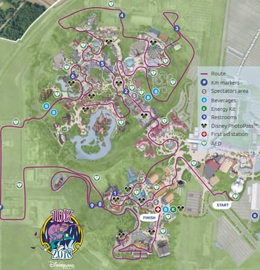 2018 runDisney Disneyland Paris Half Marathon Weekend 10K Course Map