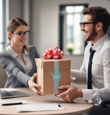 white jacket with blue patches