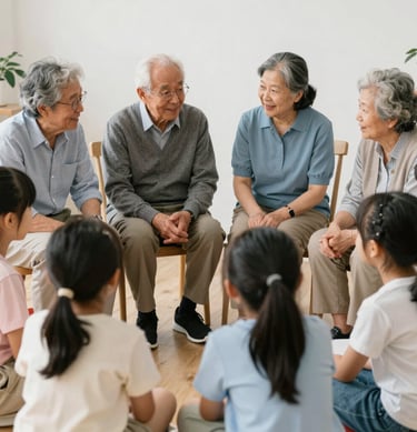 Participants engaged in a creative writing workshop, pens and notebooks in hand, surrounded by inspiring books.