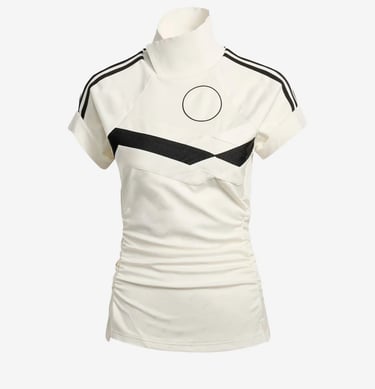 Adidas Deconstructed Jacquard Fabric Top With Collar