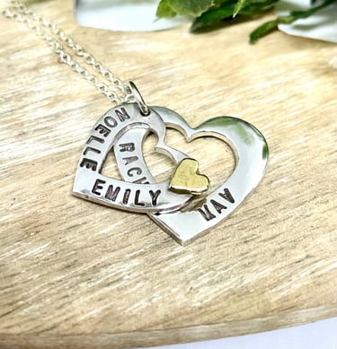 Personalised family necklace with children's names 