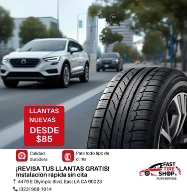 New tire installation and balancing service in East Los Angeles at Fast Tire Shop