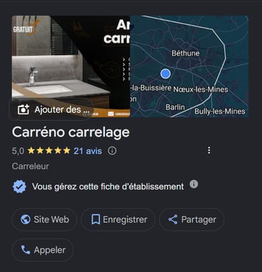 Carréno Google Business Profile - Carreleur Béthune