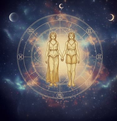 two women standing in front of a clock