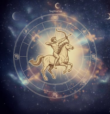 a man with a bow and arrow in front of a clock