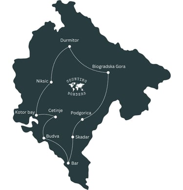 Montenegro route map