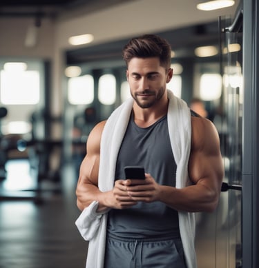 Client messaging with his personal trainer trainer 