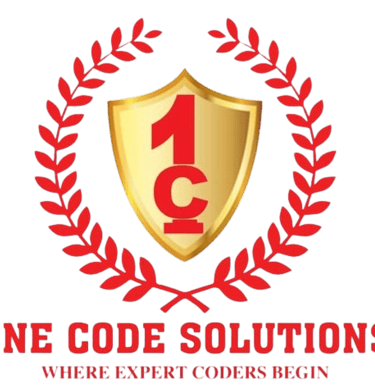 One Code Solutions logo with shield and coding excellence tagline