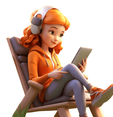 A girl reading G-eye Digital Marketing blogs 