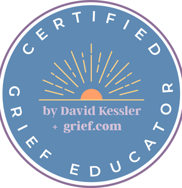 certified grief educator logo by david kessler and grief dot com