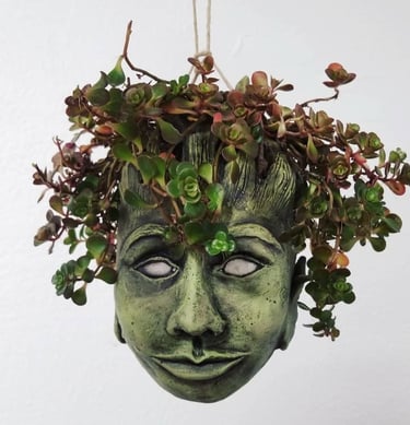 hand built pottery flower pot by John Bruce