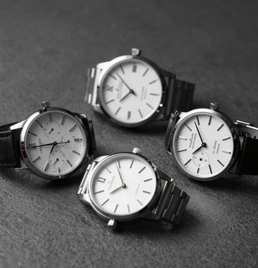 A collection of assorted vintage watches displayed on a velvet cloth.