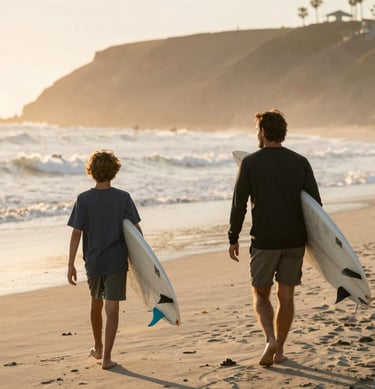 A warm family moment around the kitchen table, sharing smiles and open conversation.