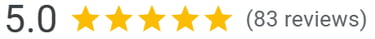 83 five star google reviews