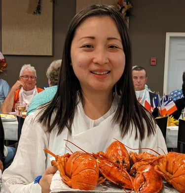 Exploring seafood at an Arcadian festival in Canada. Lake Oswego oregon happy valley personal chefh
