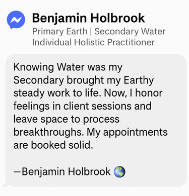 Testimonial for Earth + Water Archetype: A coach shares how embracing Water helped her lead soulful group work with full flow