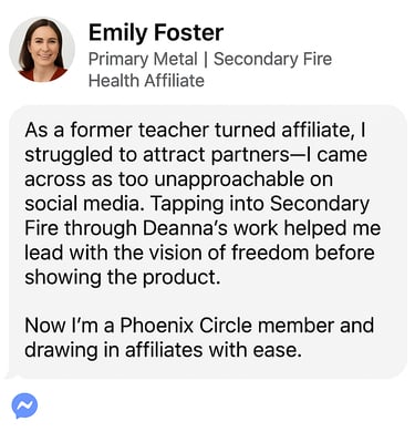 Health affiliate and ex-teacher taps into Secondary Fire to shift her social media presence—now attracting aligned partners.
